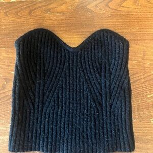 SHEIN Black Ribbed Knit Tube Top